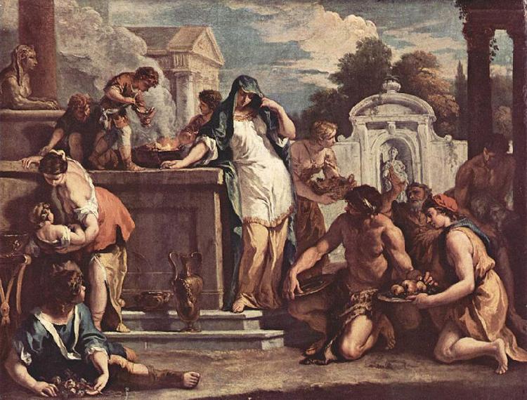 Sebastiano Ricci Opfer fur die Gottin Vesta oil painting image